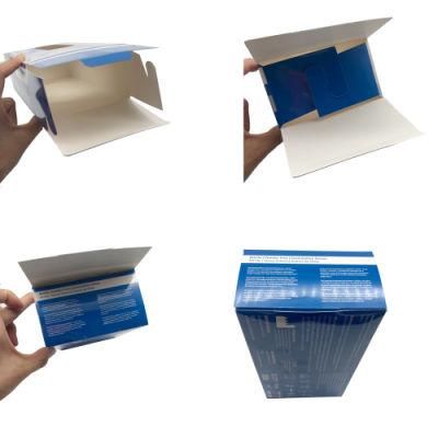 Custom Logo Printed White Cardboard Paper Packing Packaging Box for Blue Examination Gloves