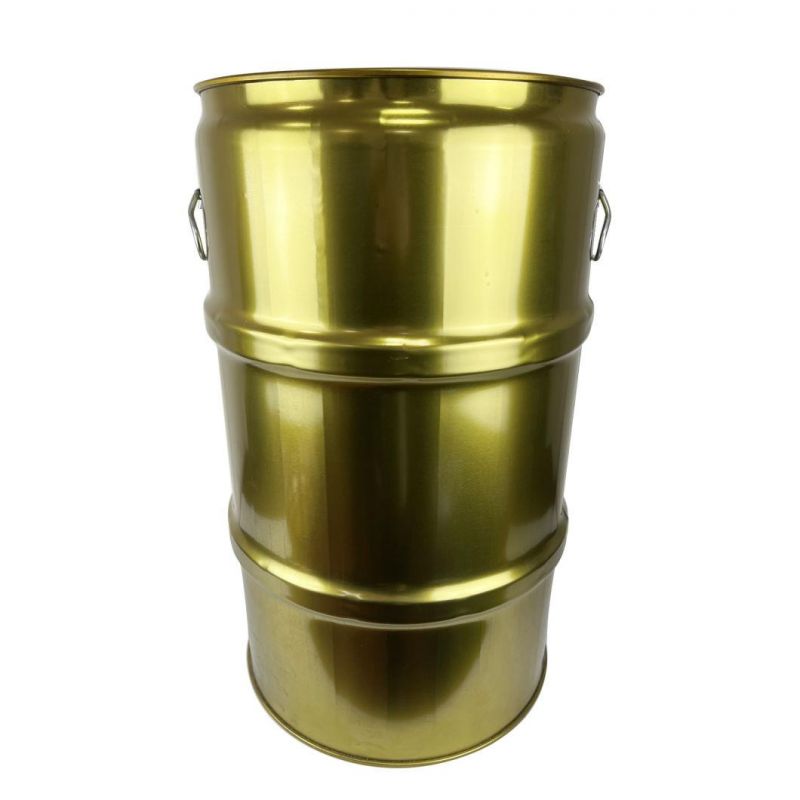 2022 Custom Chemical Size 366mm*366mm*625mm 60 Liters Round Engine Lubricating Oil Tin Can with Plastic Flexible Spout