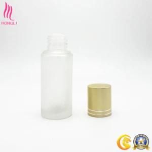 Glass Frosted Lotion Bottle with Golden Lid