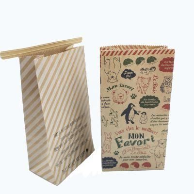 Food Packaging Tin Tie Colorful Kraft Paper Bags with Window