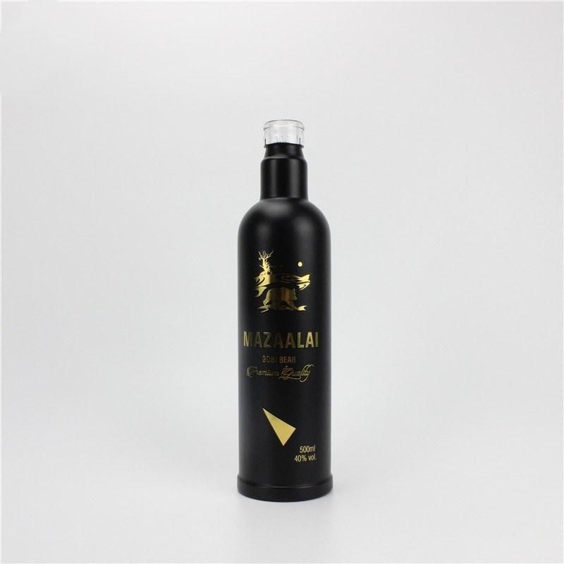 Customized Black 500ml Glass Bottle/Spirits Bottle/Vodka Bottle/Rum Bottle/Whisky Bottle/Liquor Bottle/Glass Bottles