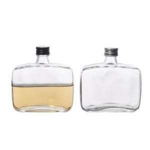 Glassware Empty Flat Square Shape 250ml Customize Glass Bottles with Lids Wholesale