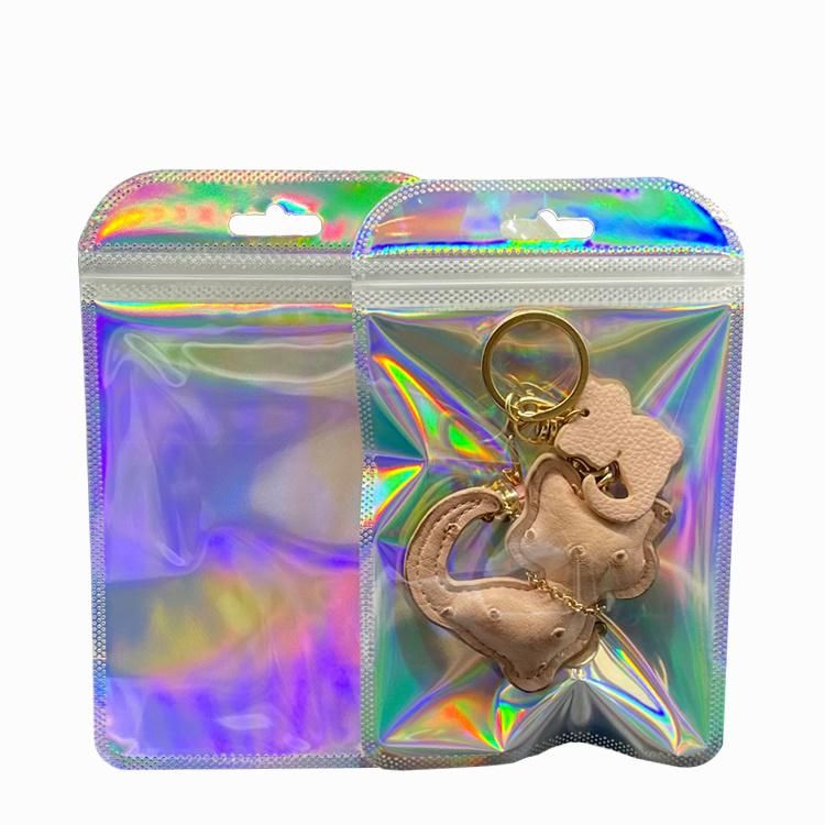 Clear Transparent Front Packaging Rainbow Color Resealable Zipper Bags