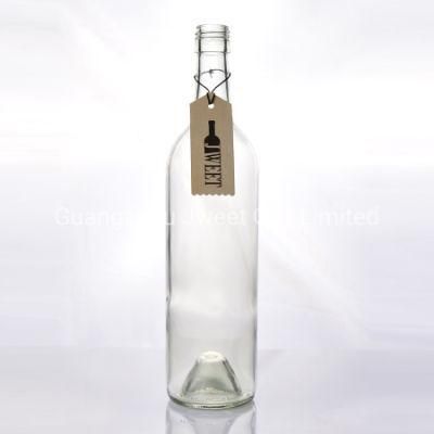 Custom 750ml Vodka Tequila Round Glass Bottle with Aluminum Cap
