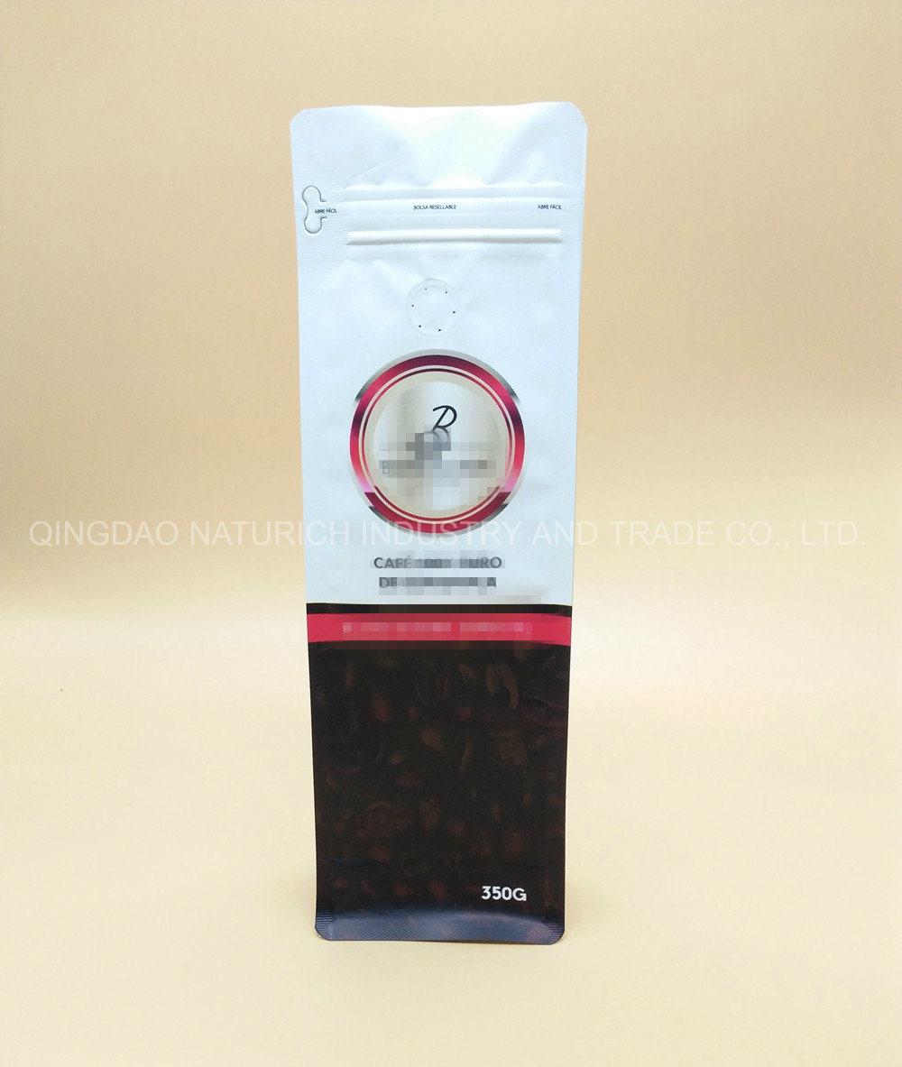 350g Shiny Packaging Pouch Custom Food Plastic Bag Side Gusset Coffee Bag with Valve