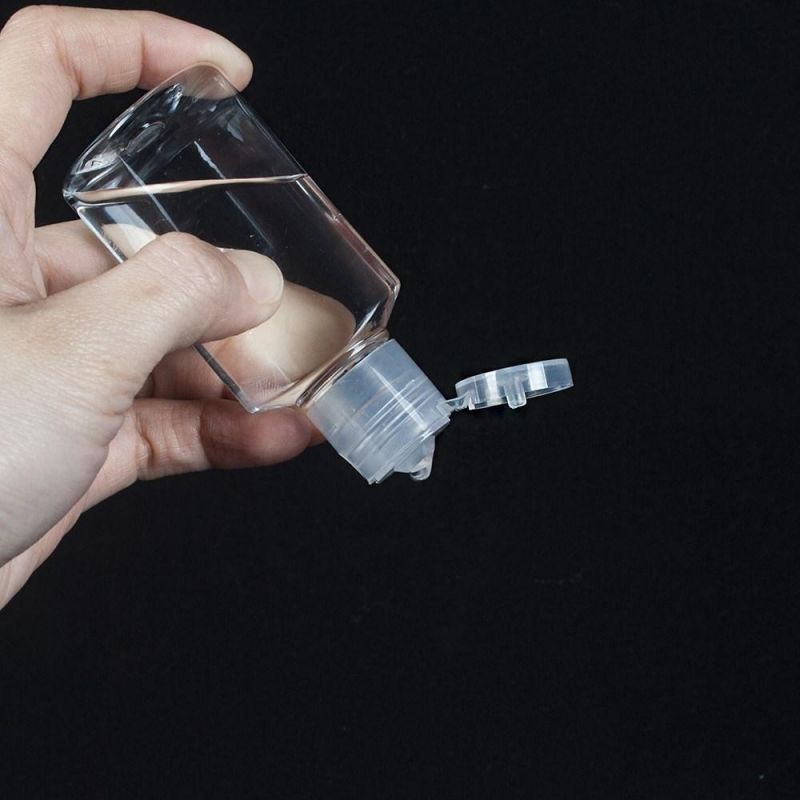 30ml Pet Hand Sanitizer Bottle Flat Shape Pet Hand Soap Bottle with Flip Top Cap