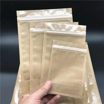 Best Price Kraft Paper Nut/Tea Pouch with Clear Front
