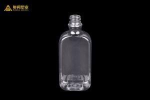 Flat Bottle Transparent Plastic Milk Tea Bottle Juice Bottle Creative Small Bottle Pet Plastic Bottle with Aluminum Cap