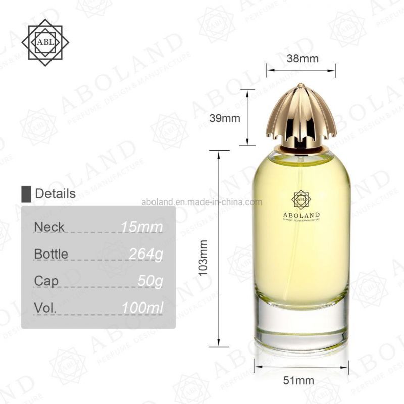 Round Transparent Cosmetic Bottle 100ml Empty Glass Perfume Bottle