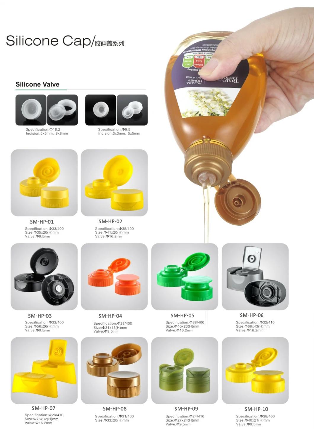 28 410 Yellow Honey Cap with Silicone Valve for Dish Detergent