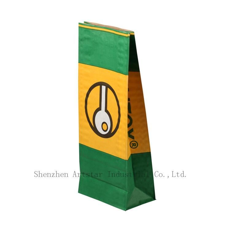 Wholesale Custom Logo Printing Double Layer Recycled Reusable Food Take Away Grocery Party Gift Kraft Paper Bag Without Handles