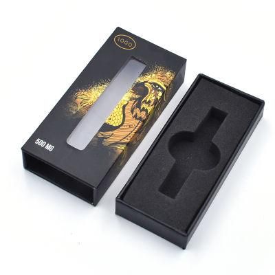 500mg PVC Transparent Window and EVA Lined Drawer Type Vape Atomizer Packaging Box