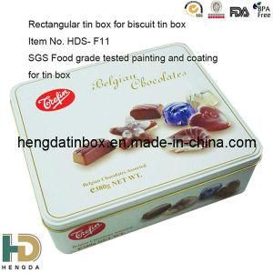 Rectangular Tin Box with Colorful Printing Food Cookie