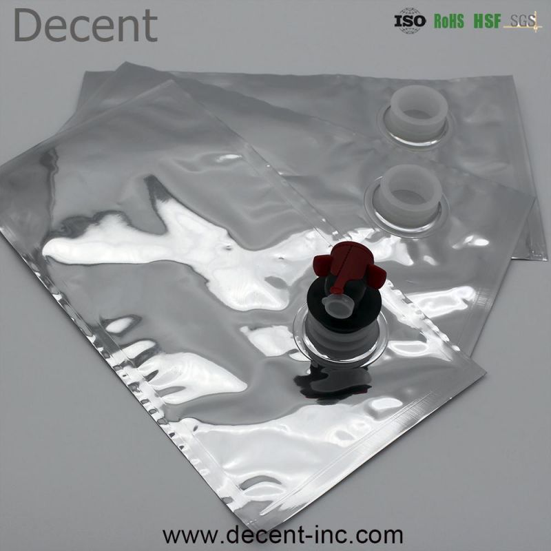 Factory Direct Supply Transparent Bib Empty Bag in Box Laminated Material Flexo Printing Surface Handling Spout Pouch