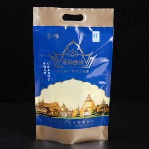 Custom Print Plastic with Handle Side Gusset Vacuum 5kg 10kg Rice Packing Bag