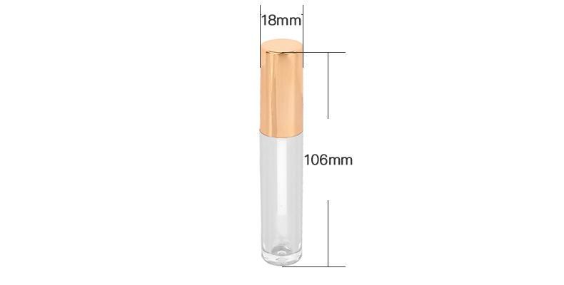 Manufacturer Empty Round Gold Lip Gloss Containers Tube Packaging with Wands Lipgloss