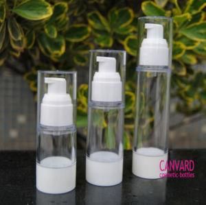 15ml-30ml-50ml-White Airless Pump with Clear Plastic Bottle
