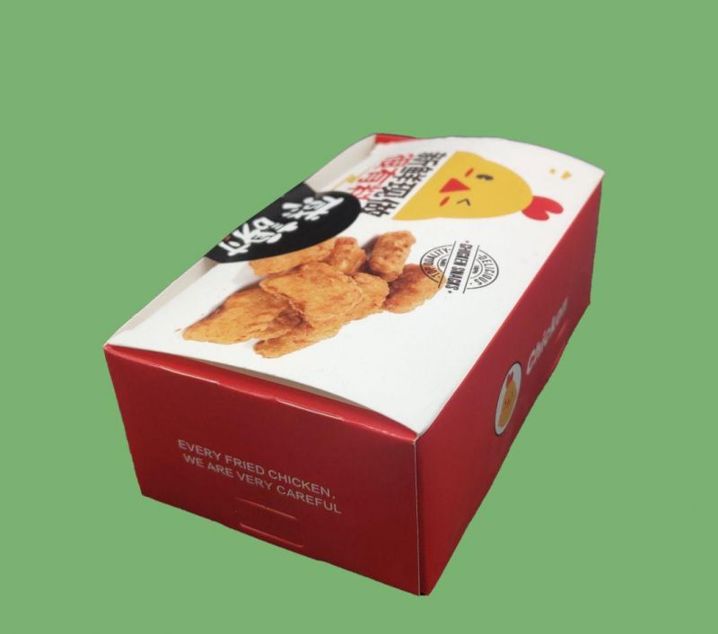 Custom Food Grade Paper Fast Food Foldable Packaging Roast Fried Chips Chicken Take out Boxes