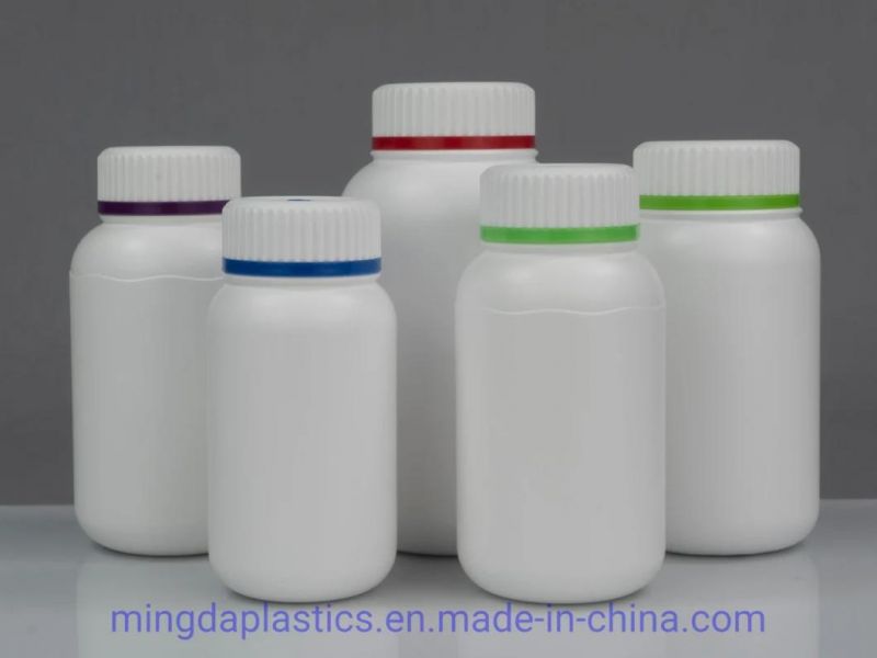 200ml HDPE Plastic Corrugated Colorful Food Packaging Bottle with Double Cap for Pharma /Medical Foods 6oz