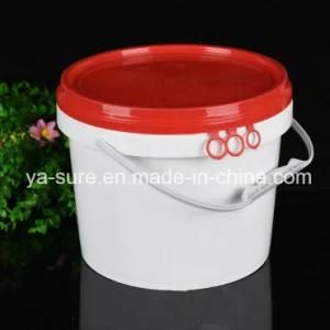 5L Round Plastic Packaging Bucket with Ring-Pull