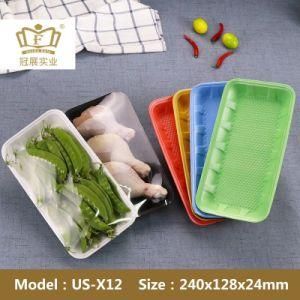 Us-X12 Disposable Supermarket Foam Tray Box for Meat Seafood Pack Black and Blue Color