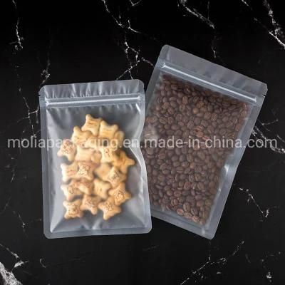 Three Side Seal Frosted Packaging Bags Matte Plastic Bags with Zipper for Food Beans Nuts Candy Snacks Pouch
