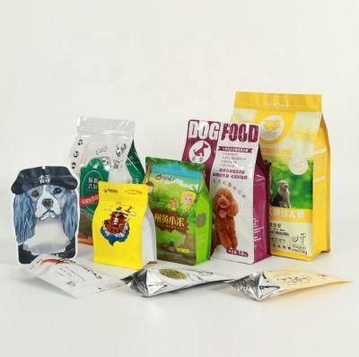 Custom Flat Bottom Stand up Zip Lock Compound Bag for Pet Food Plastic Cat Food Lamination Bag