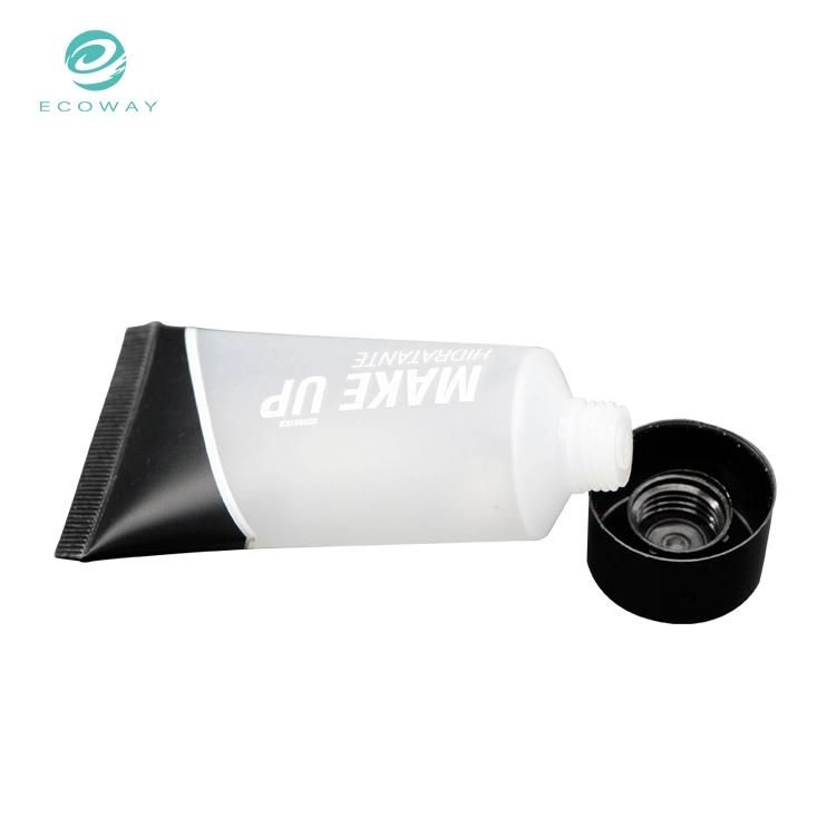 Popular Wholesale Free Custom Black Screw Cap Transparent Inner Plug Tube Body Transparent Custom Offset Screen Printing Process Cosmetic Tube