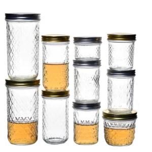 Factory Price High Reputation 300ml 500ml Empty Clear Round Compact Glass Jars for Food Storage