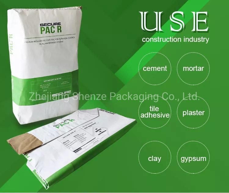 25kg Cellulose Paper Bag/ Industry Packaging Paper Bag/Valve Mouth Bag