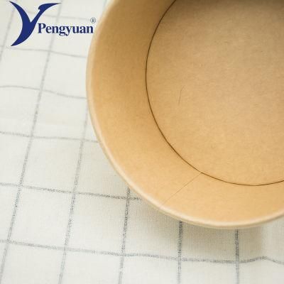 Eco Friendly Disposable Brown Kraft Paper Salad Bowl