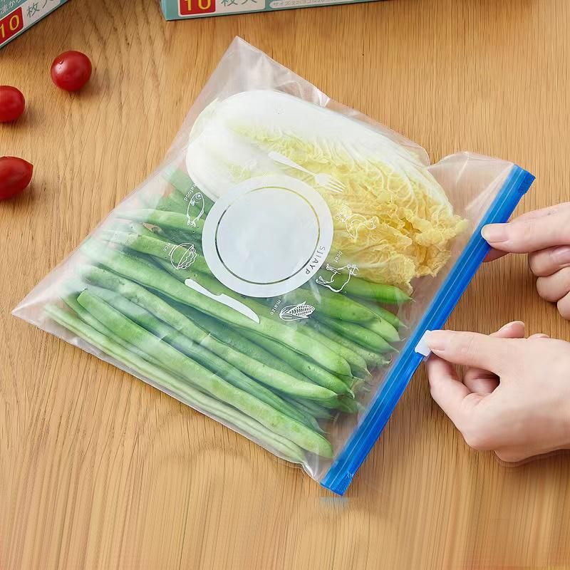 Single/Double Zipper Food Bag Plastic Slider Bag Veggies Frozen Accessory Cosmetic Ziplock Bag Zipper Bag