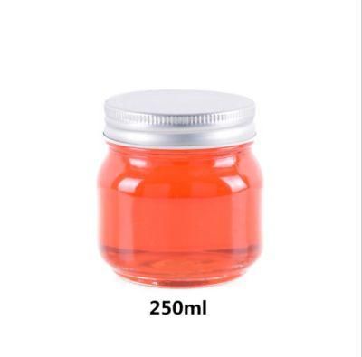 250ml Empty Round Glass Jam Jelly Mason Jar with Two Part Lid