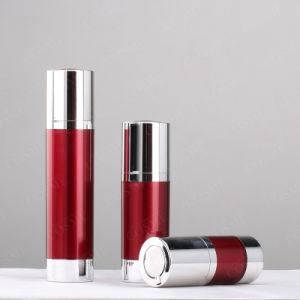 Airless Red Color Pet Lotion Bottle for Cosmetic