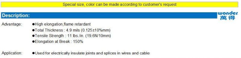 High Quanlity PVC Vinyl Electrical Insulating Adhesive Tape with Flame Retardant Used for Packing