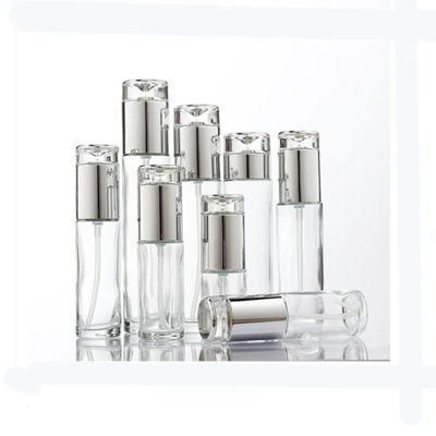 100ml Round Frosted Clear Perfume Glass Bottles with Sprayers for Cosmetic Packaging