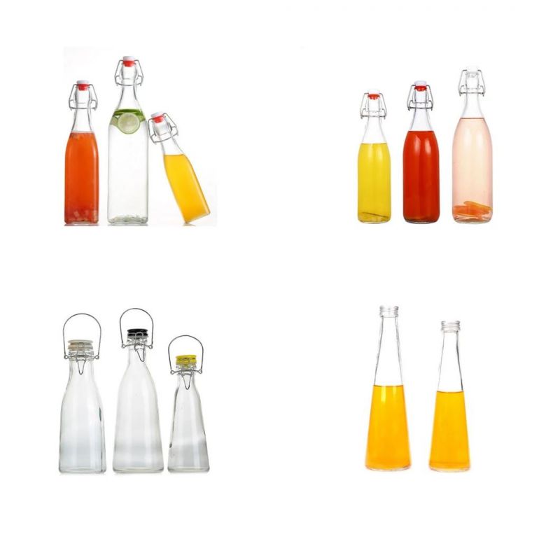 300ml Glass Milk Bottles Juice Beverage Fruit Milk Glass Bottles with Screw Cap