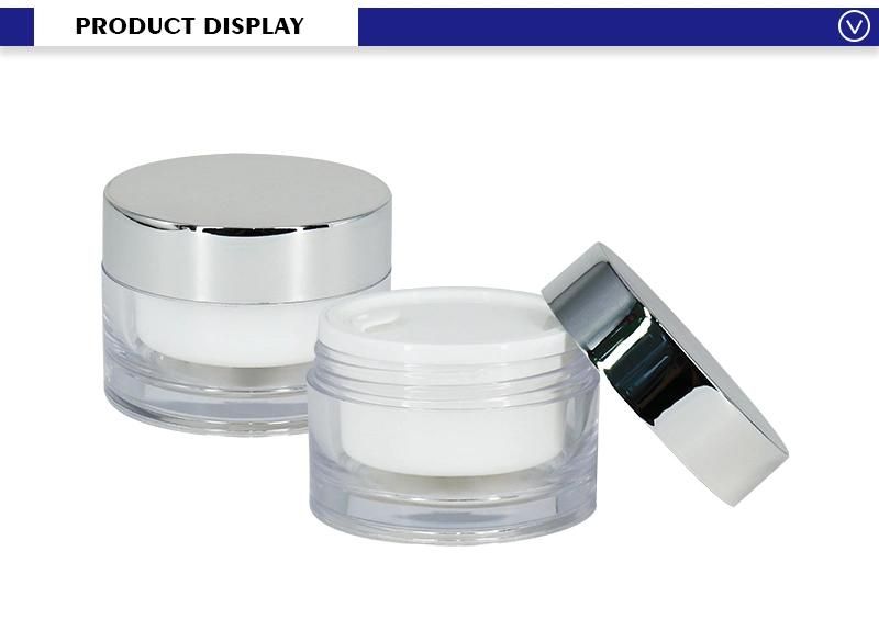 OEM PS 50g Transparent Luxury Cream Jar with Silver Lid