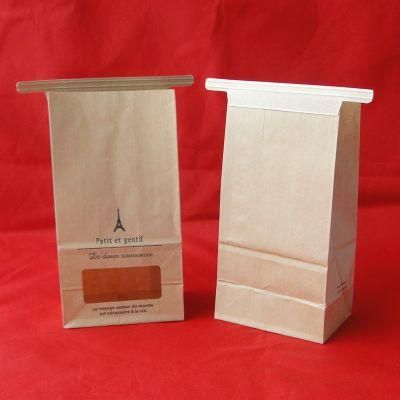 Zipper White Kraft Paper Coffee Plastic Packaging Bag with Window