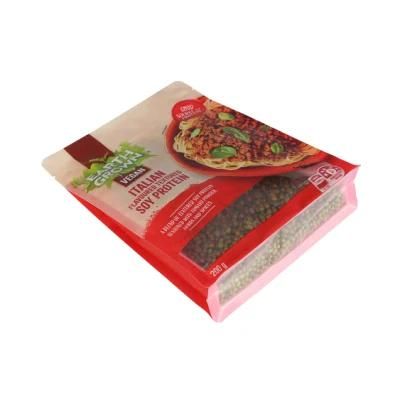 Wholesale Customized Printing Recyclable Flat Bottom Pouch Food Packaging with Ziplock &amp; Window