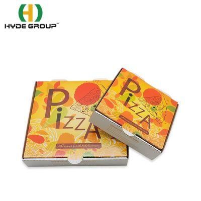 Wholesale Kraft Paper Pizza Box Disposable Take-out Packaging Corrugated Pizza Box Baking Box Customization