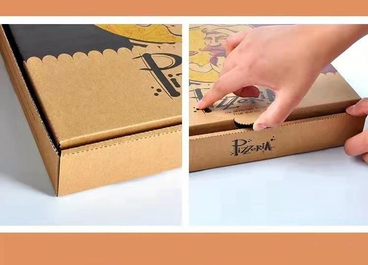 Wholesale Pizza Box, B-Flute, Oven Fresh Pizza Print, White/Kraft