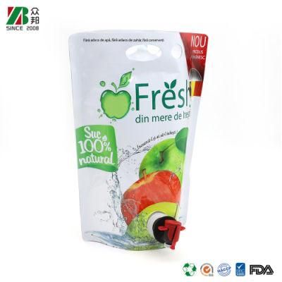 ZB Packaging Doypack Chinese Stand up Pouch Factory Custom Printing Plastic Spout Pouch for Juice Souce Jam Packaging