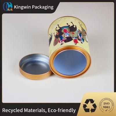 Luxury Gold Foil Printed Kraft Cardboard Paper Tea Tube Packaging Boxes Tin Lid Tea Bag Cylinder Tubes
