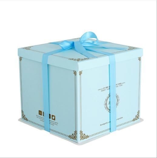 Wholesale Square Cupcake Packing Box Three-in-One Transparent Window Pet Plastic Paper Barbie Baking Wedding Birthday Party Tall Clear Cake Shaped Packaging Box
