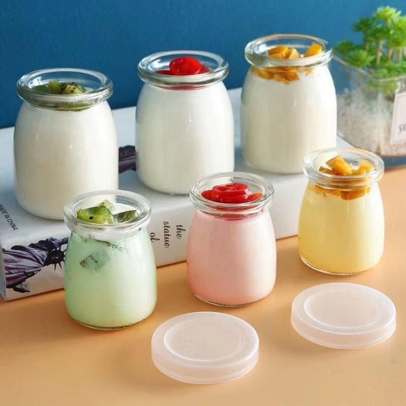 Small Pudding Bottle Manufacturer Pudding Cup Spot High Temperature Resistant Acid Bottle Glass Bottle Pudding Bottle 100ml