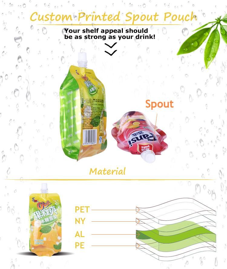 Custom Printed Doypack Stand up Pouch with Spout Wholesale in China