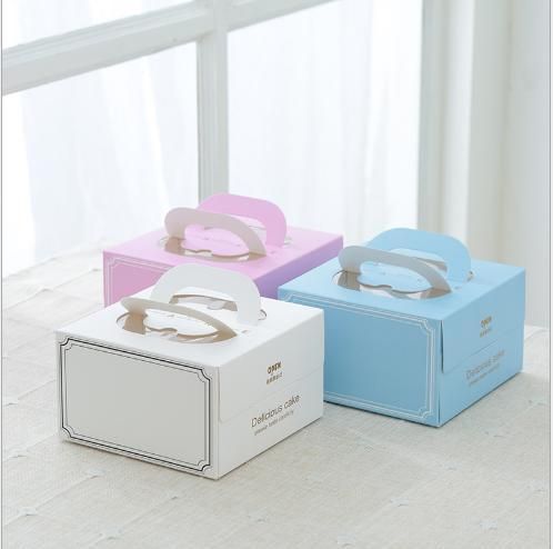 Wholesale Portable One-Piece Good Time Cake Box Melaleuca Square Birthday Pastry Cake Box Free Base and Logo Food Storage Cupcake Shaped Packaging Box with Hand