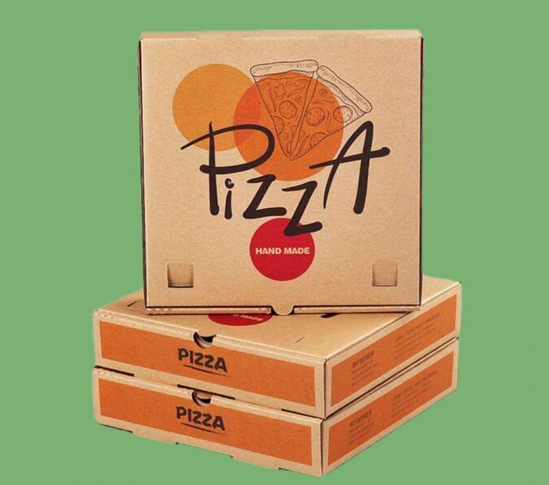 Folding Flat Packing Pizza Food Box Custom Paper Printing Packaging Corrugated Carton Pizza Box