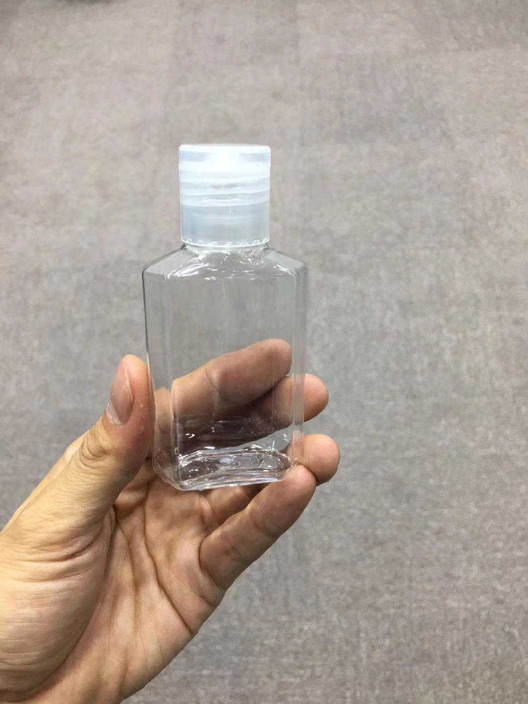 50ml 60ml 100ml Clear Hand Sanitizer Pet Bottle with PP Screw Cap